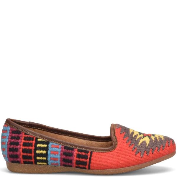 Born | For Women Giselle Flats - Red Cotton Fabric (Multicolor)