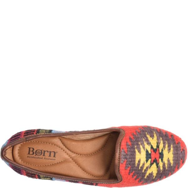 Born | For Women Giselle Flats - Red Cotton Fabric (Multicolor)