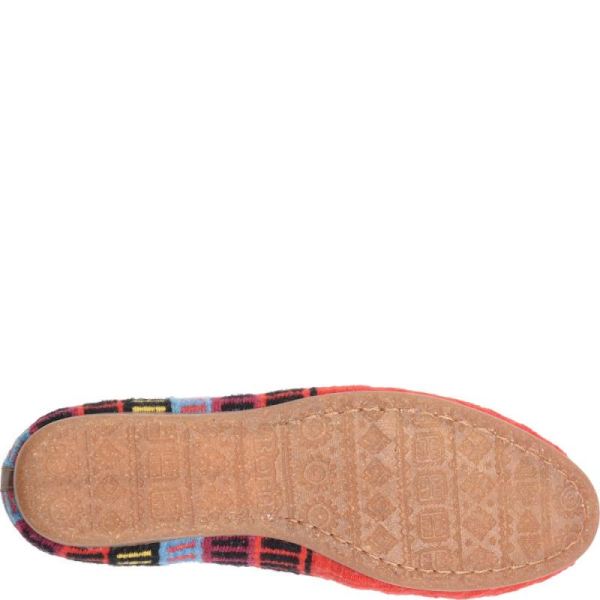 Born | For Women Giselle Flats - Red Cotton Fabric (Multicolor)