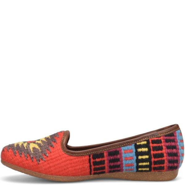 Born | For Women Giselle Flats - Red Cotton Fabric (Multicolor)