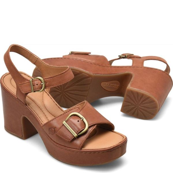 Born | For Women Browyn Sandals - Cognac With Leather Wrap (Brown)