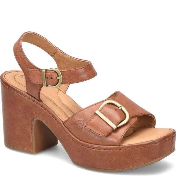 Born | For Women Browyn Sandals - Cognac With Leather Wrap (Brown)