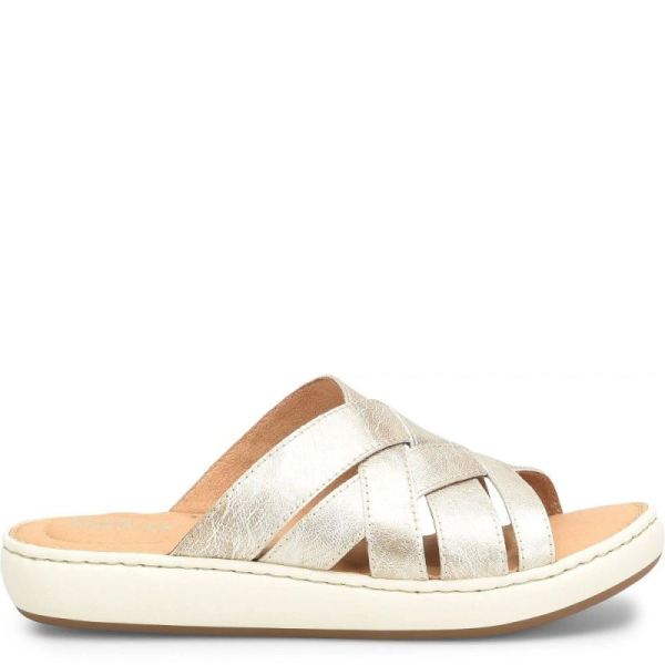 Born | For Women Jenny Sandals - Light Gold Panna Cotta (Metallic)