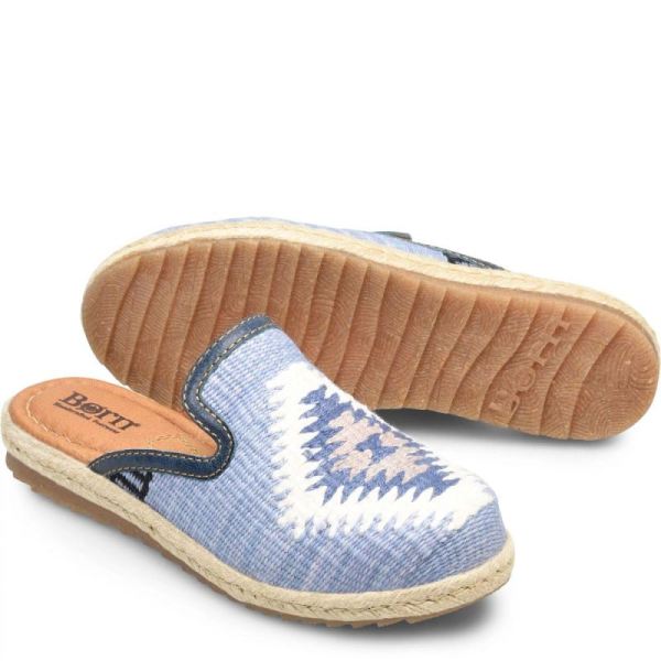 Born | For Women Gretta Clogs - Sea Blue Cotton Fabric (Multicolor)