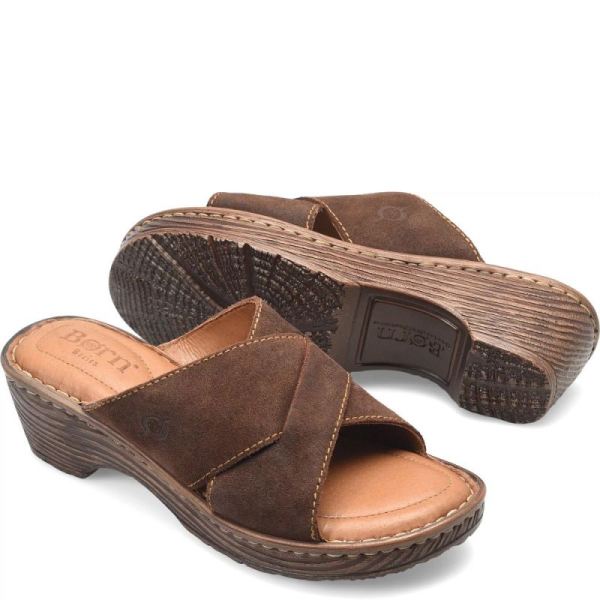 Born | For Women Teayo Basic Sandals - Dark Brown Distressed (Brown)