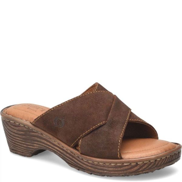 Born | For Women Teayo Basic Sandals - Dark Brown Distressed (Brown)