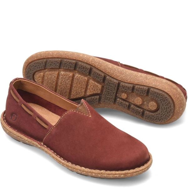 Born | For Women Naya Slip-Ons & Lace-Ups - Brick Nubuck (Red)