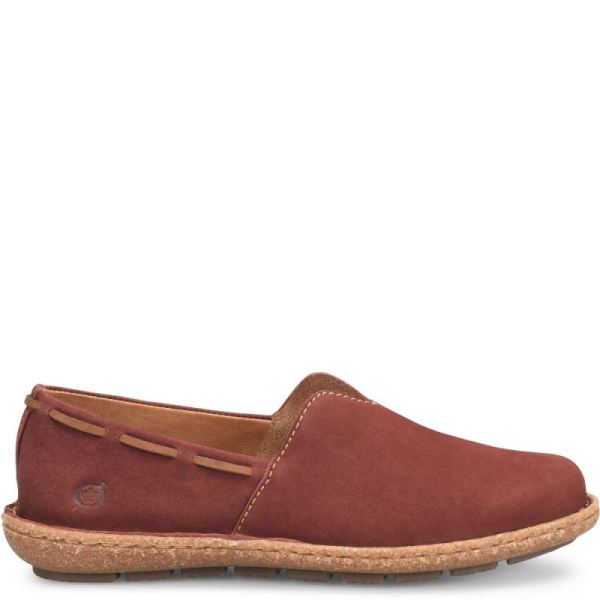 Born | For Women Naya Slip-Ons & Lace-Ups - Brick Nubuck (Red)