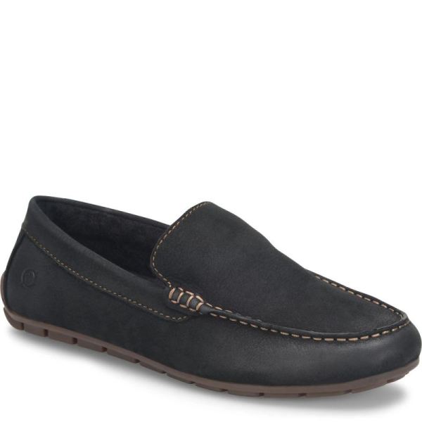 Born | For Men Allan Shearling Slippers - Black Nubuck (Black)