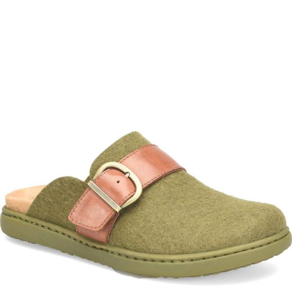 Born | For Women Lia Clogs - Dark Military Felt Combo (Green)