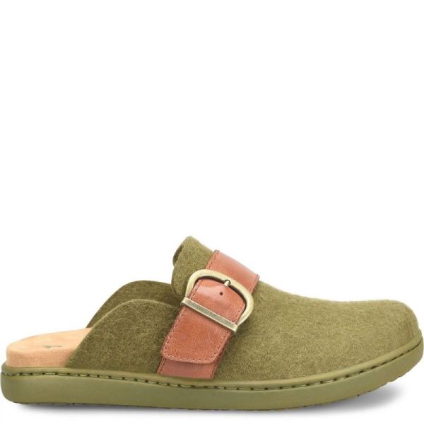 Born | For Women Lia Clogs - Dark Military Felt Combo (Green)