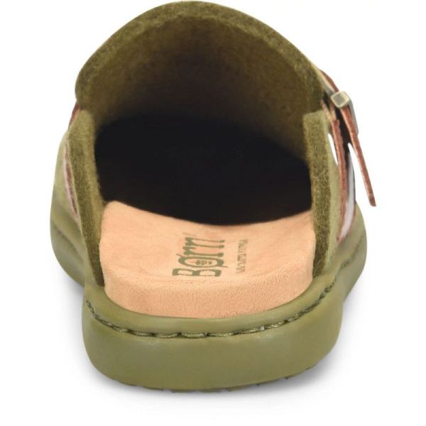 Born | For Women Lia Clogs - Dark Military Felt Combo (Green)