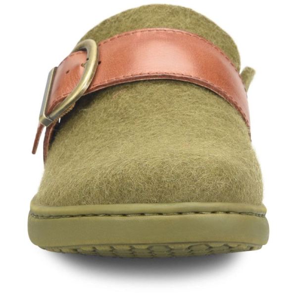 Born | For Women Lia Clogs - Dark Military Felt Combo (Green)