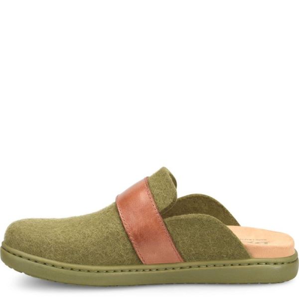 Born | For Women Lia Clogs - Dark Military Felt Combo (Green)