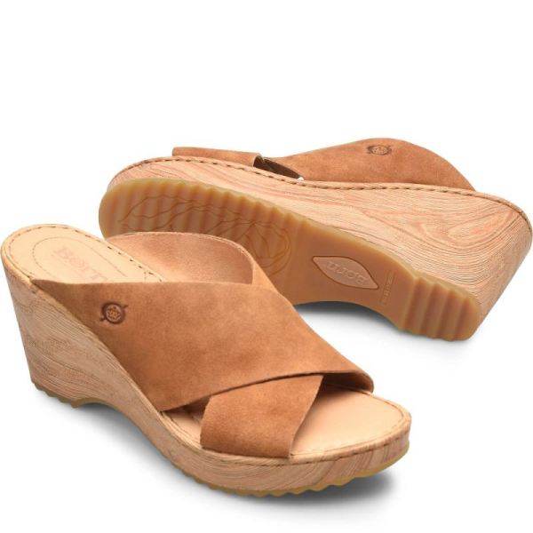 Born | For Women Nora Sandals - Tan Camel Suede (Brown)