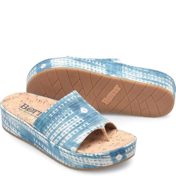 Born | For Women Sharr Sandals - Blue Multi Tencel Fabric (Multicolor)