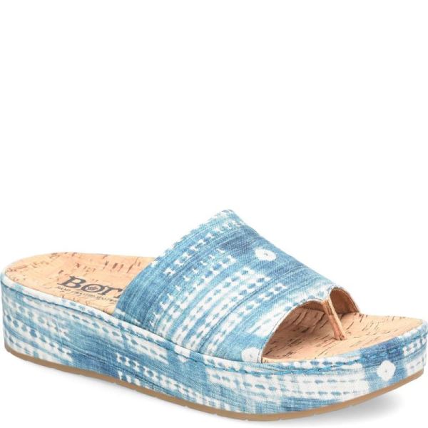 Born | For Women Sharr Sandals - Blue Multi Tencel Fabric (Multicolor)