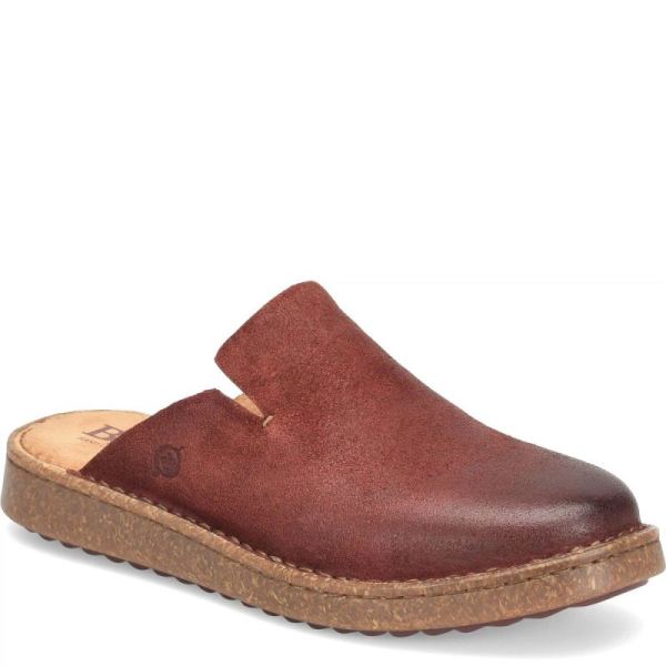 Born | For Women Selina Clogs - Dark Brick Distressed (Red)