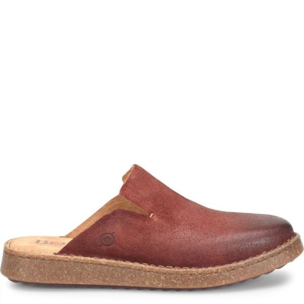 Born | For Women Selina Clogs - Dark Brick Distressed (Red)