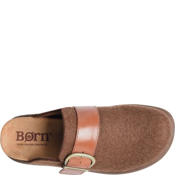 Born | For Women Lia Clogs - Cognac Felt Combo (Brown)