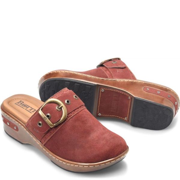 Born | For Women Banyan Clogs - Dark Brick Distressed (Red)