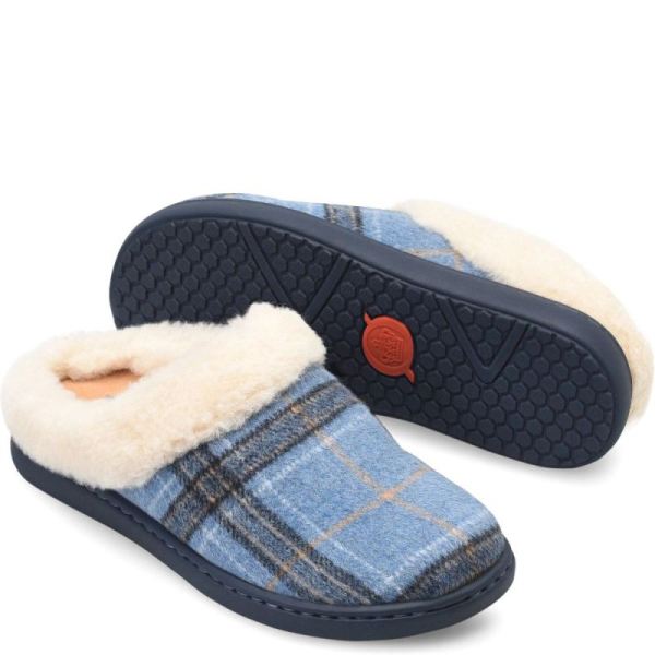 Born | For Women Ali Slip-Ons & Lace-Ups - Blue Plaid Wool (Blue)