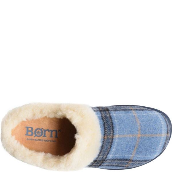 Born | For Women Ali Slip-Ons & Lace-Ups - Blue Plaid Wool (Blue)