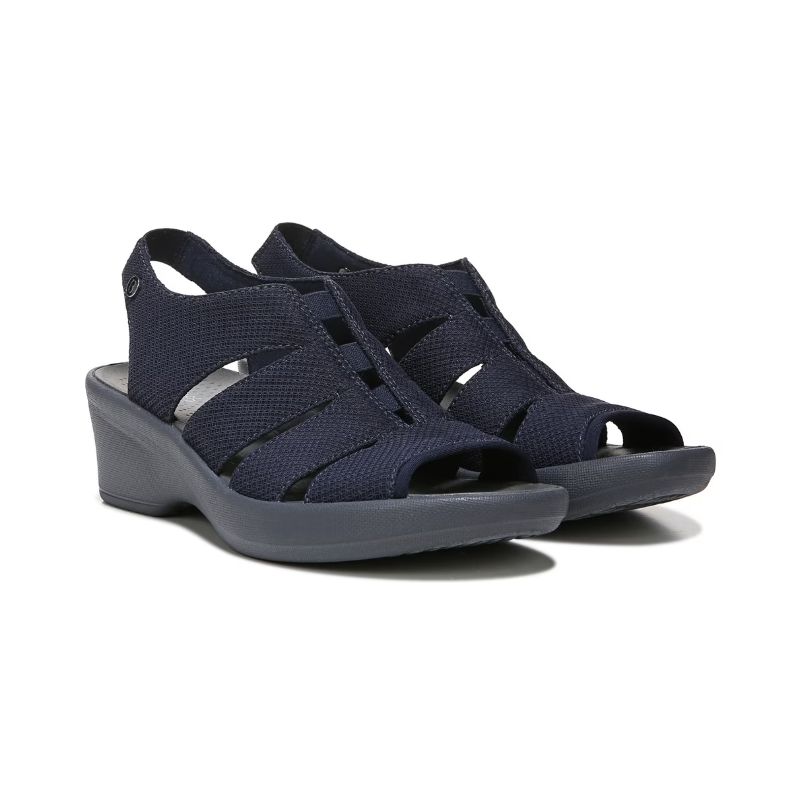 Bzees Women's Finale Peep Toe Sandal-Navy Fabric | New Arrivals