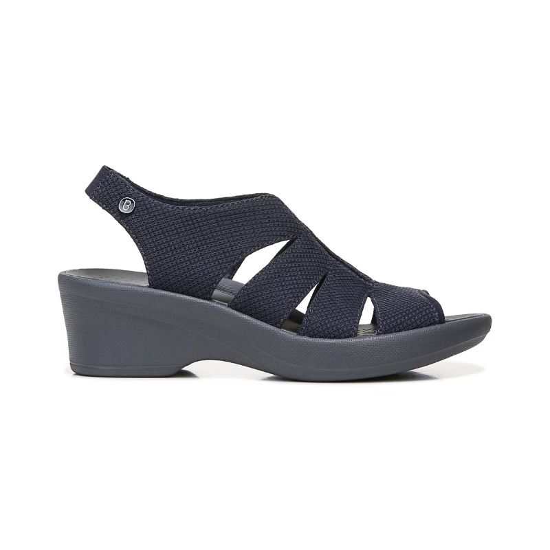 Bzees Women's Finale Peep Toe Sandal-Navy Fabric | New Arrivals