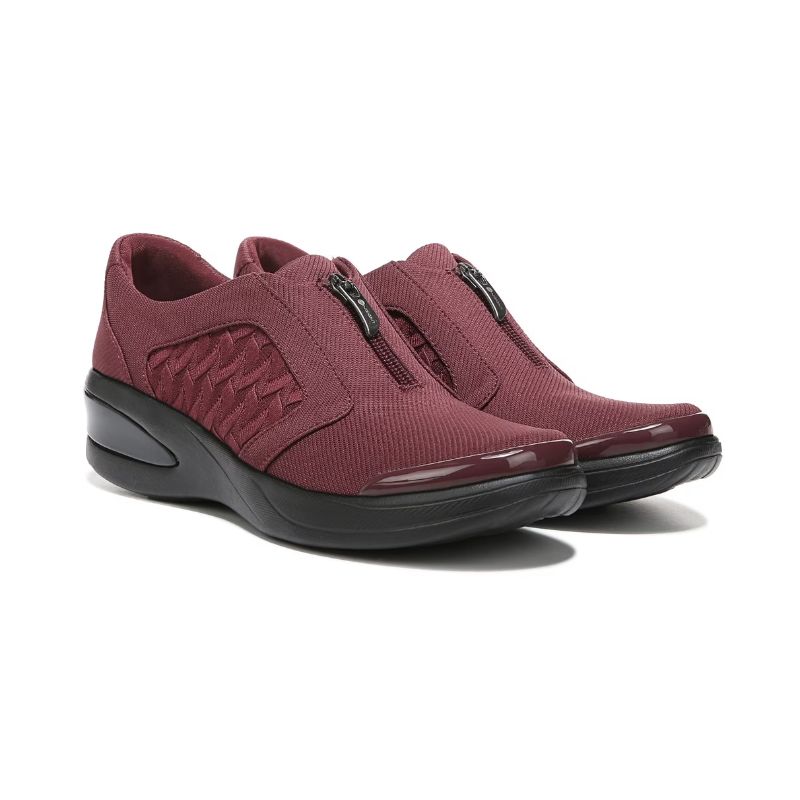 Bzees Women's Florence Slip On Sneaker-Wine Red Fabric | New Arrivals