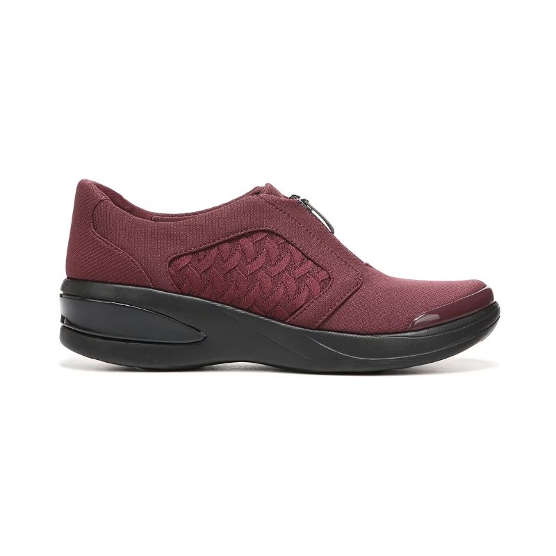 Bzees Women's Florence Slip On Sneaker-Wine Red Fabric | New Arrivals