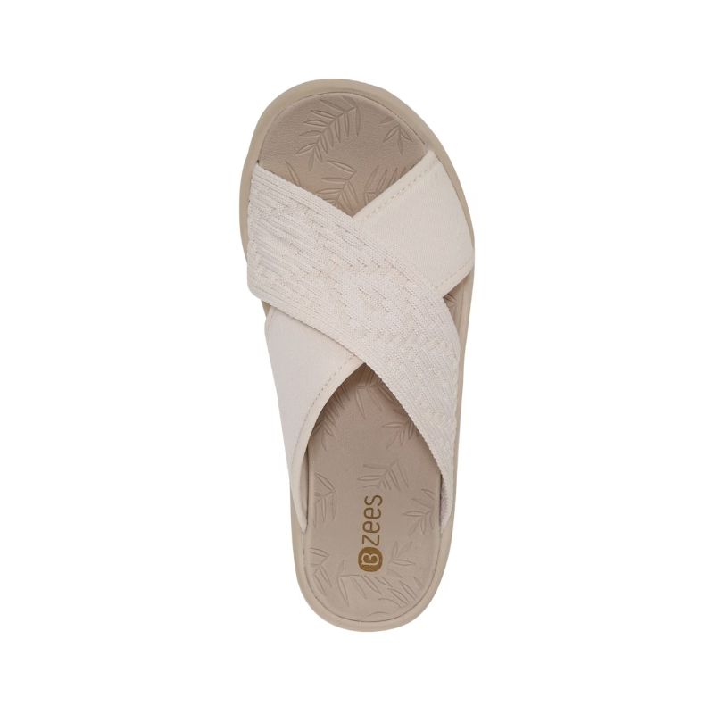 Bzees Women's Sundance Wedge Sandal-Beige Fabric | New Arrivals