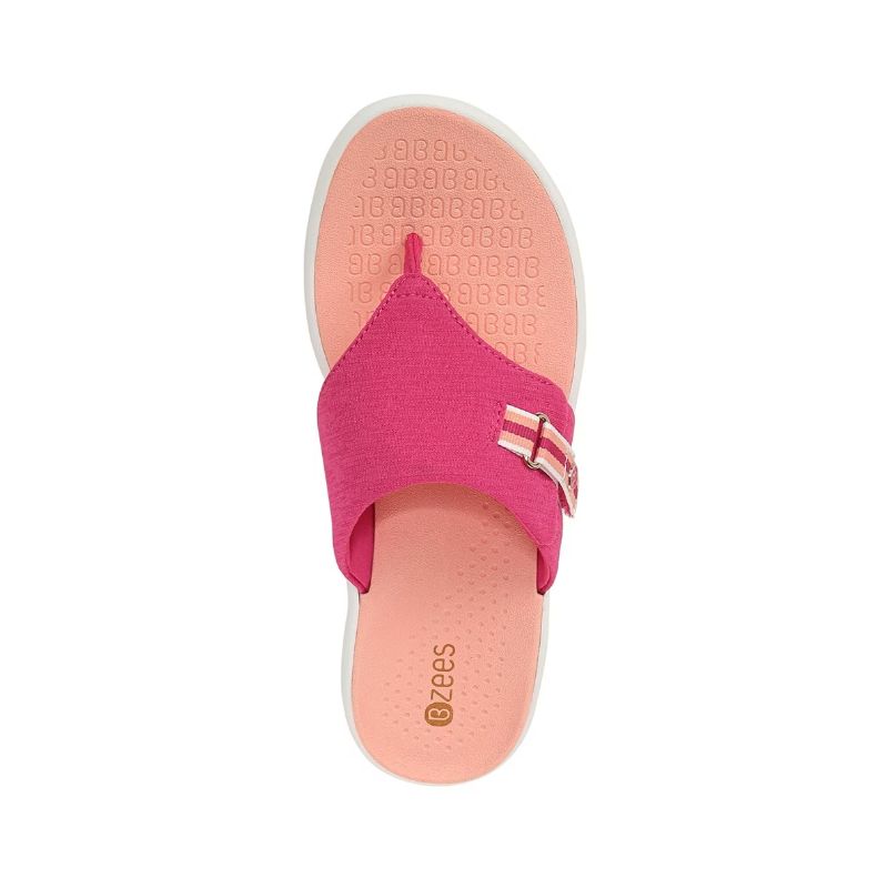 Bzees Women's Camp Out Wedge Sandal-Pink Fabric | New Arrivals