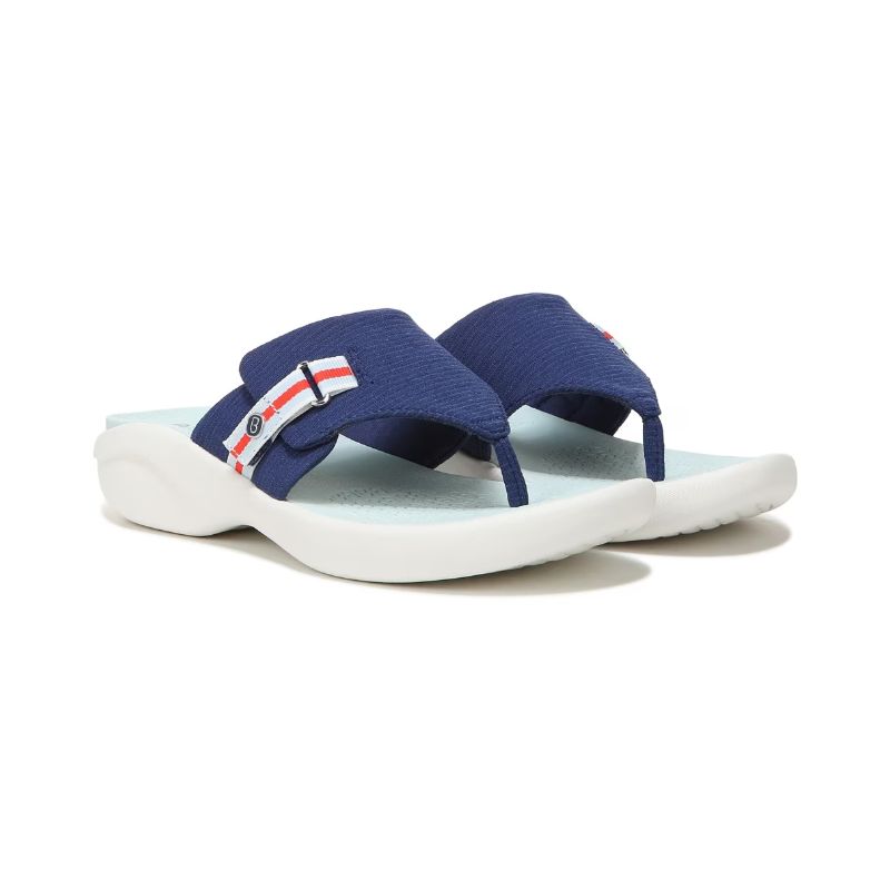 Bzees Women's Camp Out Wedge Sandal-Blue Fabric | New Arrivals