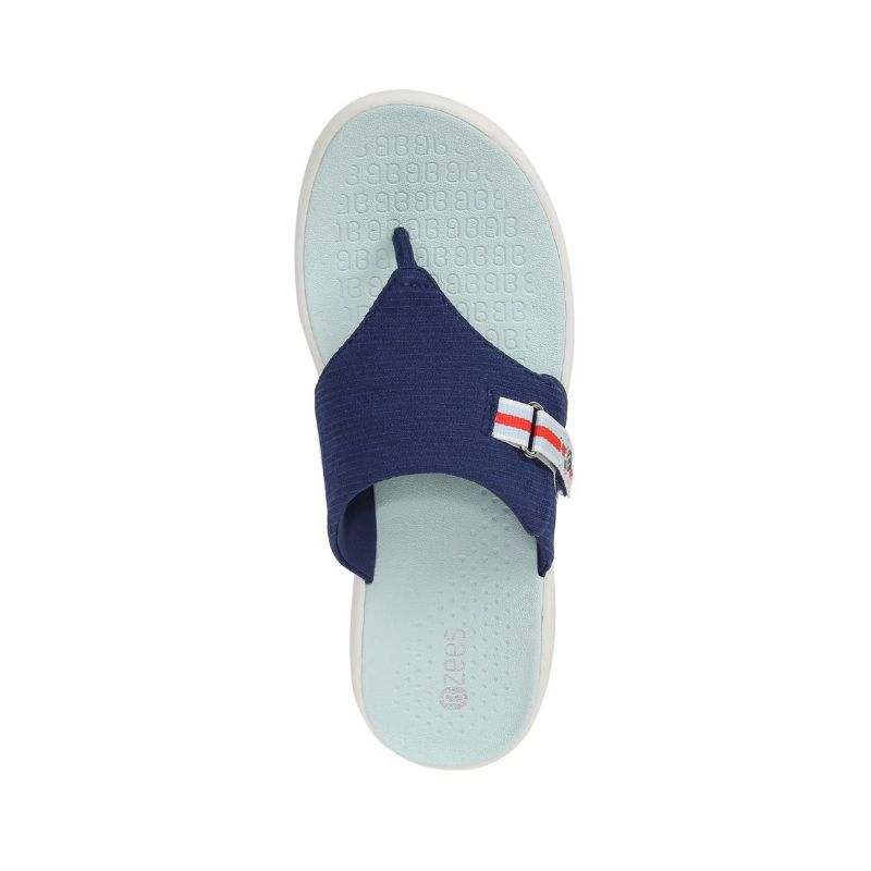 Bzees Women's Camp Out Wedge Sandal-Blue Fabric | New Arrivals