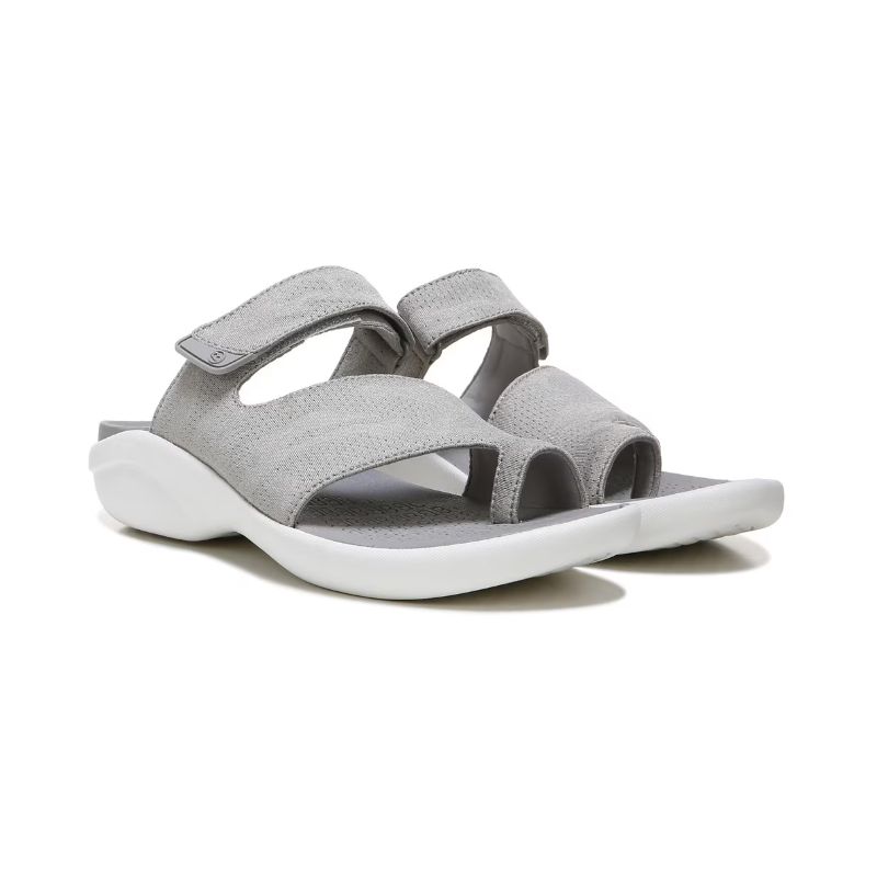 Bzees Women's Carry On Toe Loop Slide Sandal-Silver Smoke Camo Fabric | New Arrivals