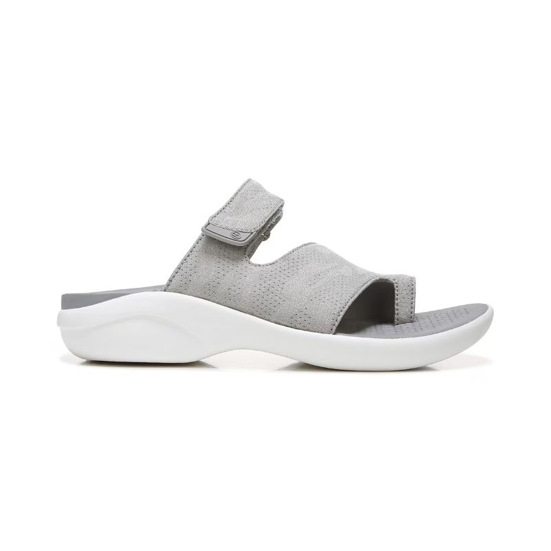 Bzees Women's Carry On Toe Loop Slide Sandal-Silver Smoke Camo Fabric | New Arrivals