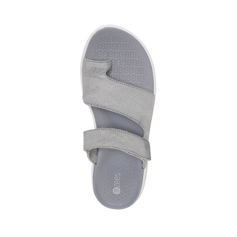 Bzees Women's Carry On Toe Loop Slide Sandal-Silver Smoke Camo Fabric | New Arrivals