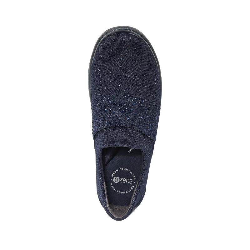 Bzees Women's Pizazz Slip On-Navy Sparkle Knit Fabric | New Arrivals