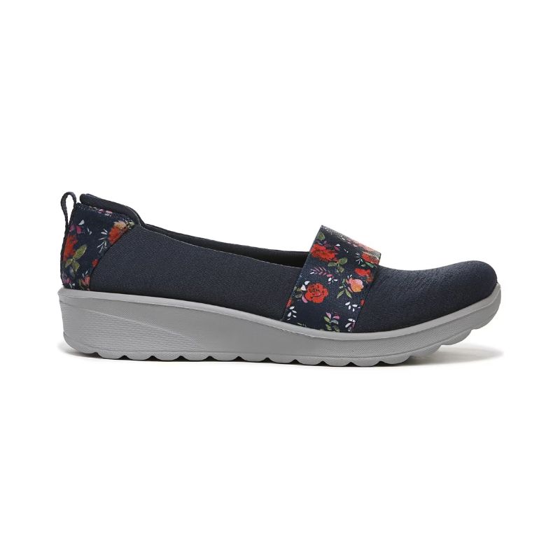 Bzees Women's Gracie Slip On Loafer-Navy Floral Fabric | New Arrivals