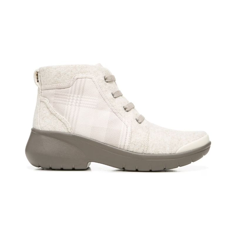 Bzees Women's Kick Back Lace Up Boot-Taupe Plaid | New Arrivals