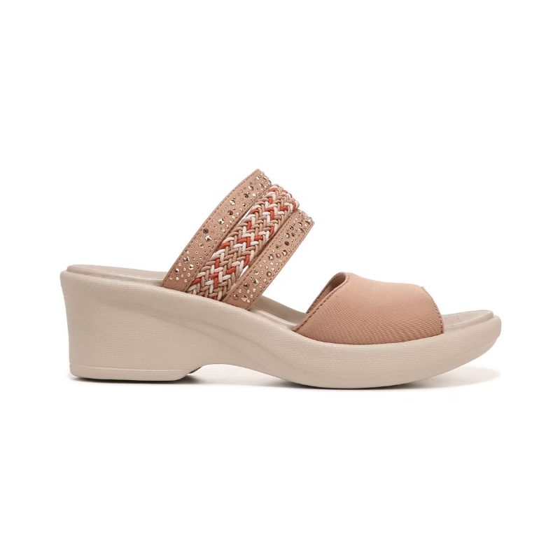 Bzees Women's Fireworks Slide Wedge Sandal-Caf?? Woven Fabric | New Arrivals