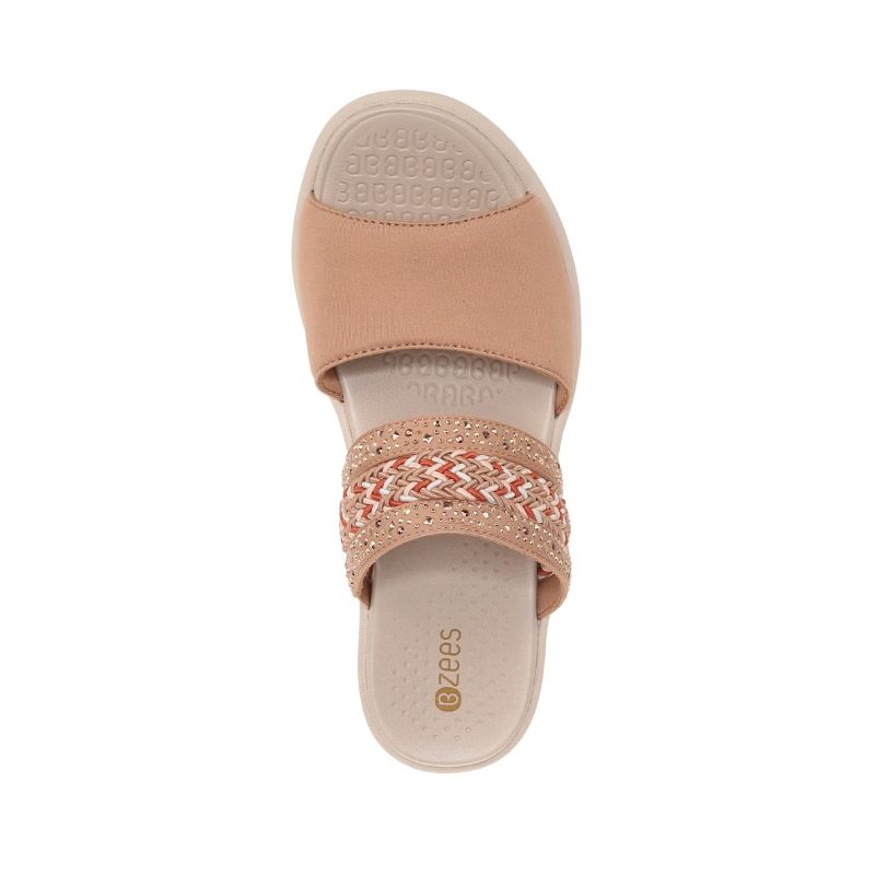 Bzees Women's Fireworks Slide Wedge Sandal-Caf?? Woven Fabric | New Arrivals