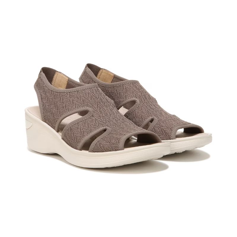 Bzees Women's Daytona Slingback Wedge Sandal-Brown Knit | New Arrivals