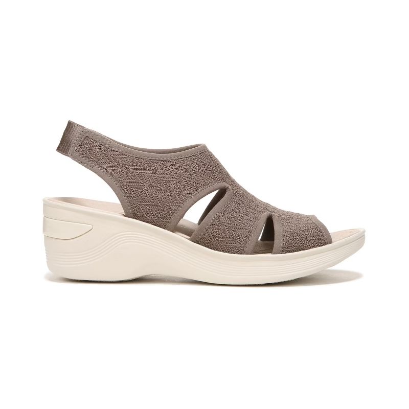 Bzees Women's Daytona Slingback Wedge Sandal-Brown Knit | New Arrivals