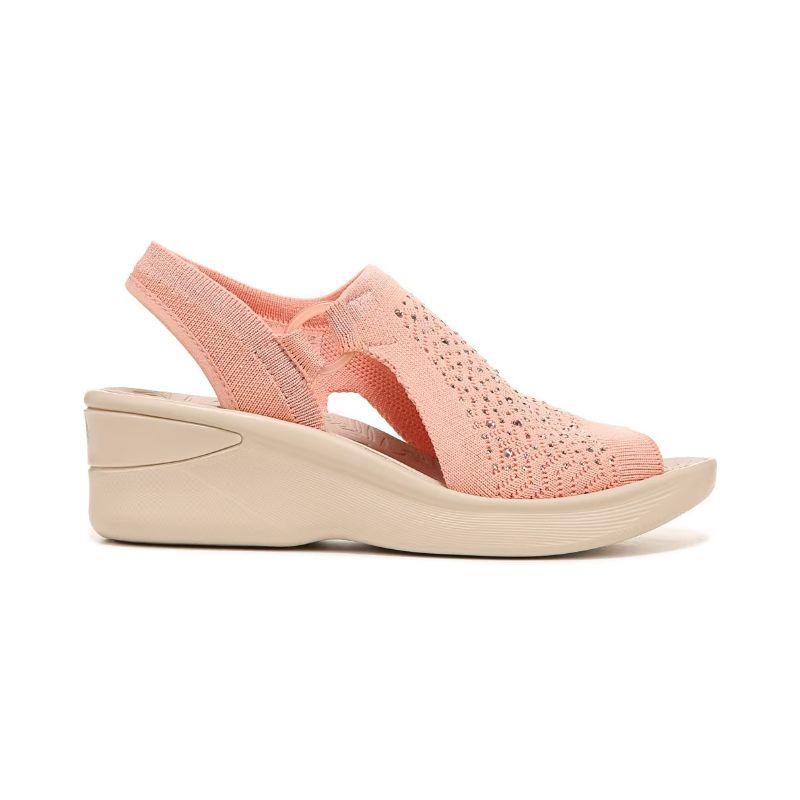 Bzees Women's Star Bright Sandal-Peach Rhinestone Knit | New Arrivals