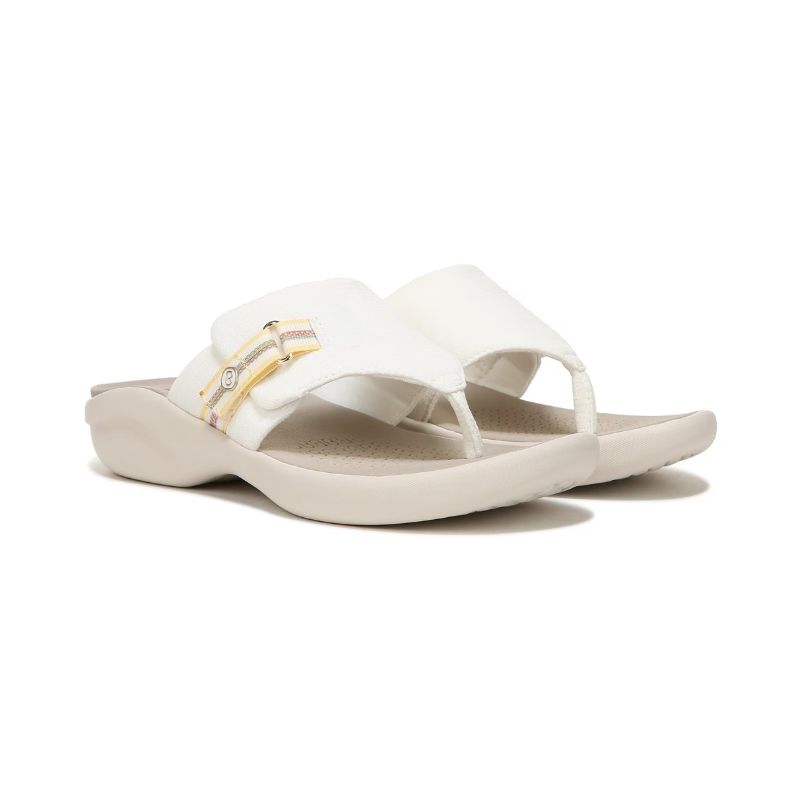 Bzees Women's Camp Out Wedge Sandal-White Fabric | New Arrivals