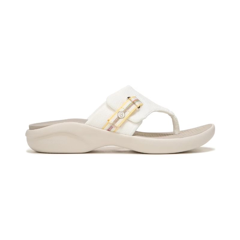 Bzees Women's Camp Out Wedge Sandal-White Fabric | New Arrivals