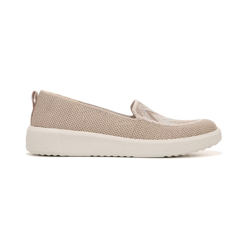 Bzees Women's March On Moc Slip On-Beige Chevron Knit | New Arrivals