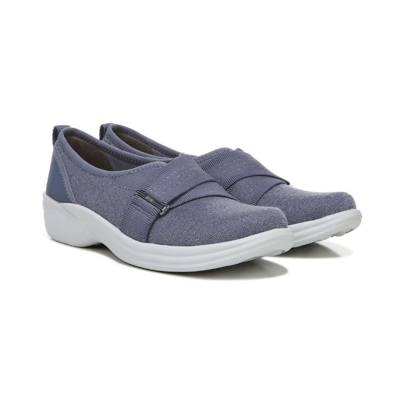 Bzees Women's Niche III Slip On-Folkstone Blue Grey Fabric | New Arrivals